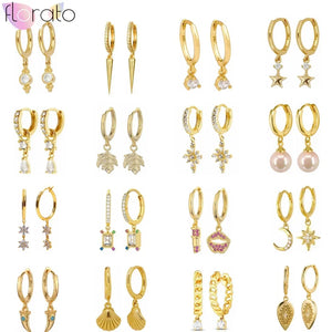 925 Silver Pearl Snake Rivet Star Shell Earrings for Women