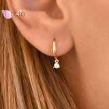 925 Silver Pearl Snake Rivet Star Shell Earrings for Women