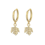 925 Sterling Silver Needle Maple Leaf Earrings for Women