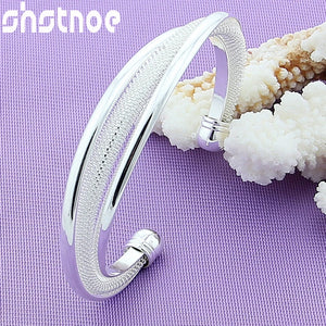 925 Sterling Silver Bangle Bracelet for Men Women