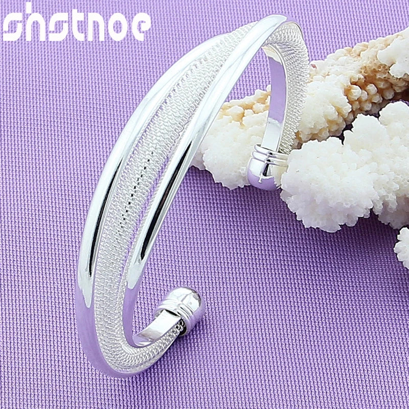 925 Sterling Silver Bangle Bracelet for Men Women