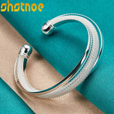 925 Sterling Silver Bangle Bracelet for Men Women
