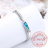 Vintage Crystal Bangle Bracelet - 925 Sterling Silver