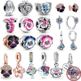 925 Silver Caterpillar Butterfly Pansy Bracelet Diy
