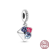 925 Silver Caterpillar Butterfly Pansy Bracelet Diy