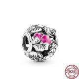 925 Silver Caterpillar Butterfly Pansy Bracelet Diy