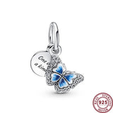 925 Silver Caterpillar Butterfly Pansy Bracelet Diy