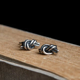 925 Silver Retro Knotted Ear Jewelry, Unique Design Earrings