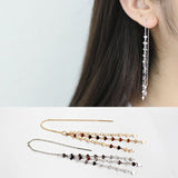 925 Sterling Silver Love Heart Tassel Earrings for Women