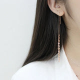 925 Sterling Silver Love Heart Tassel Earrings for Women