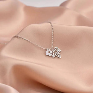 925 Sterling Silver Maple Leaf Necklace for Women Clavicle Chain