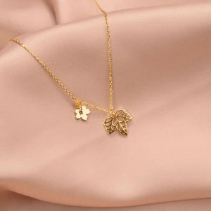 925 Sterling Silver Maple Leaf Necklace for Women Clavicle Chain