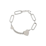 925 Silver Heart Pendant Bracelet Bangle Vintage Party Jewelry Gift