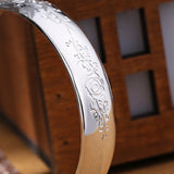 925 Silver Retro Flower Bracelet Open Bangle