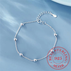 925 Silver Bead Pendant Bracelet Bangle for Women