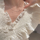 925 Silver Zircon Tassel Necklace Fairy Gas Party Jewelry Gift