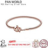 925 Silver Lianzhu T-shaped Women's Pan Bracelet