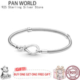 925 Silver Mother's Tennis Love Pan Bracelet for Charm Jewelry