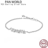 925 Silver Mother's Tennis Love Pan Bracelet for Charm Jewelry