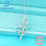 925 Silver Zircon Necklace Elegant Women's Jewelry
