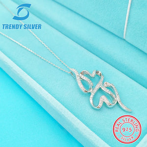 925 Silver Zircon Necklace Elegant Women's Jewelry