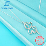 925 Silver Zircon Necklace Elegant Women's Jewelry