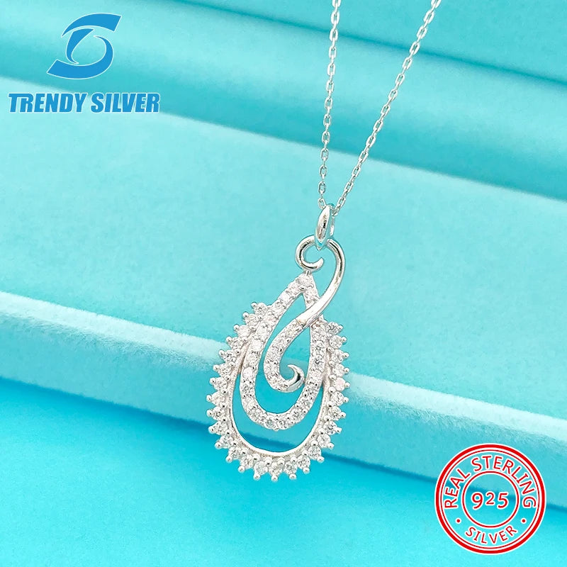 925 Silver Zircon Necklace - Stylish Jewelry