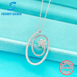 925 Silver Necklace Small Clavicle Chain Zircon Jewelry