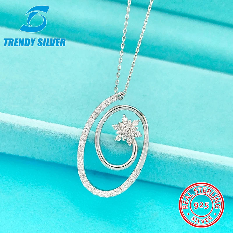 925 Silver Necklace Small Clavicle Chain Zircon Jewelry