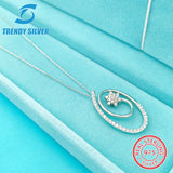 925 Silver Necklace Small Clavicle Chain Zircon Jewelry