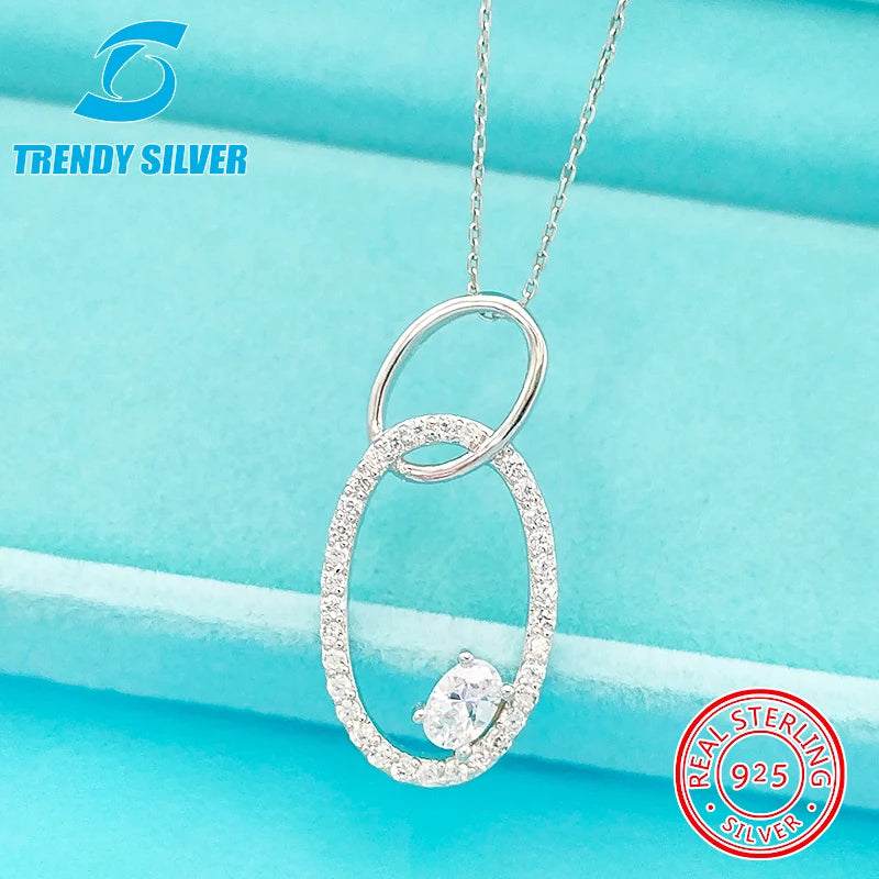 925 Silver Necklace Zircon Jewelry Clavicle Chain
