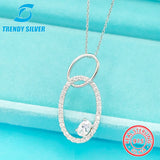 925 Silver Necklace Zircon Jewelry Clavicle Chain