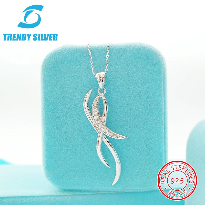 925 Silver Necklace Clavicle Chain Zircon Jewelry