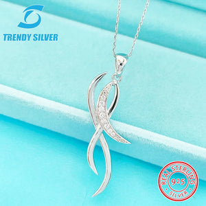 925 Silver Necklace Clavicle Chain Zircon Jewelry