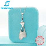 925 Silver Necklace with Small Zircon Jewelry