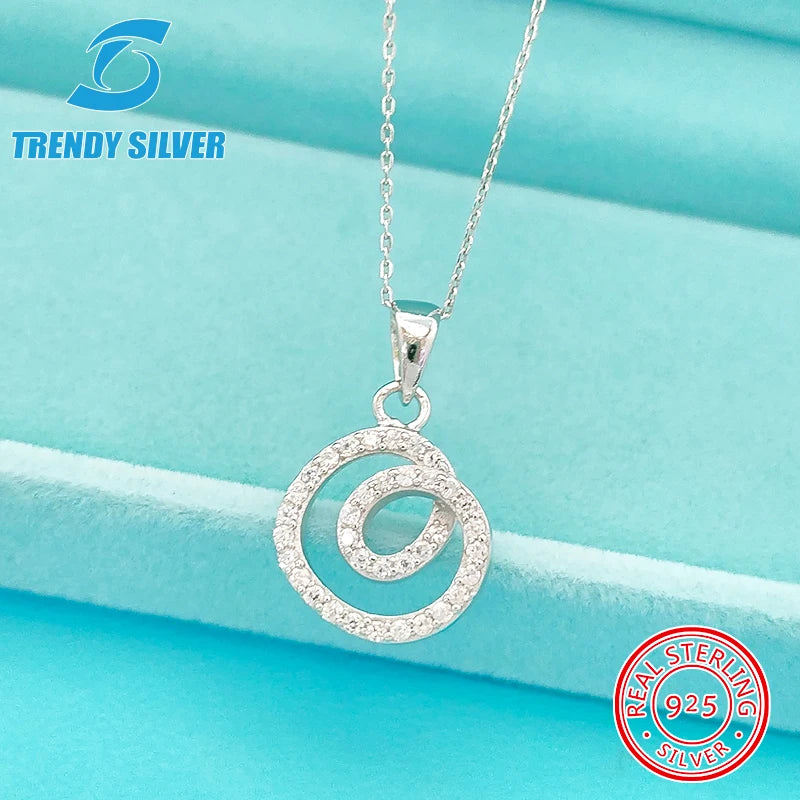 925 Silver Necklace Small Zircon Jewelry