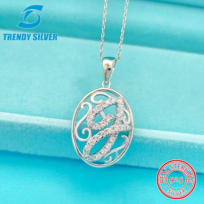 925 Silver Necklace with Zircon Stone