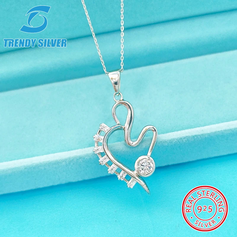 925 Silver Zircon Necklace Jewelry