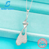 925 Silver Necklace with Small Zircon Jewelry