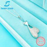 925 Silver Necklace with Small Zircon Jewelry