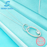 925 Silver Necklace Zircon Jewelry Clavicle Chain