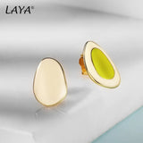 925 Silver Irregular Enamel Stud Earrings Punk Party Jewelry