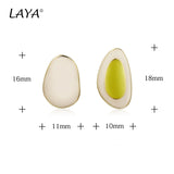 925 Silver Irregular Enamel Stud Earrings Punk Party Jewelry