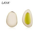 925 Silver Irregular Enamel Stud Earrings Punk Party Jewelry