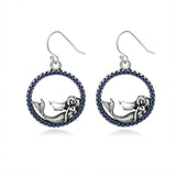 925 Silver Mermaid Drop Earrings Zircon Jewelry Gift