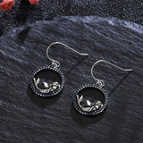 925 Silver Mermaid Drop Earrings Zircon Jewelry Gift