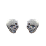 925 Silver Retro Skull Earrings Punk Style