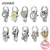 925 Silver Charm Little Bear Bow Lobster Clasp Bracelet Women Jewelry