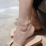 925 Silver Double Layer Round Anklet Bracelet Sexy Hot Chain Jewelry