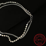 925 Silver Double Layer Round Anklet Bracelet Sexy Hot Chain Jewelry